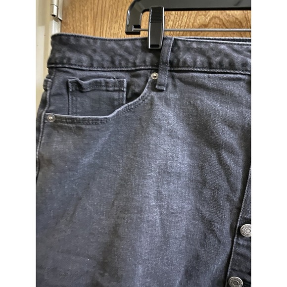 Old Navy Jeans Mini Skirt Women Plus Sz 20 High-Rise Black Denim Button Fly - Picture 2 of 10